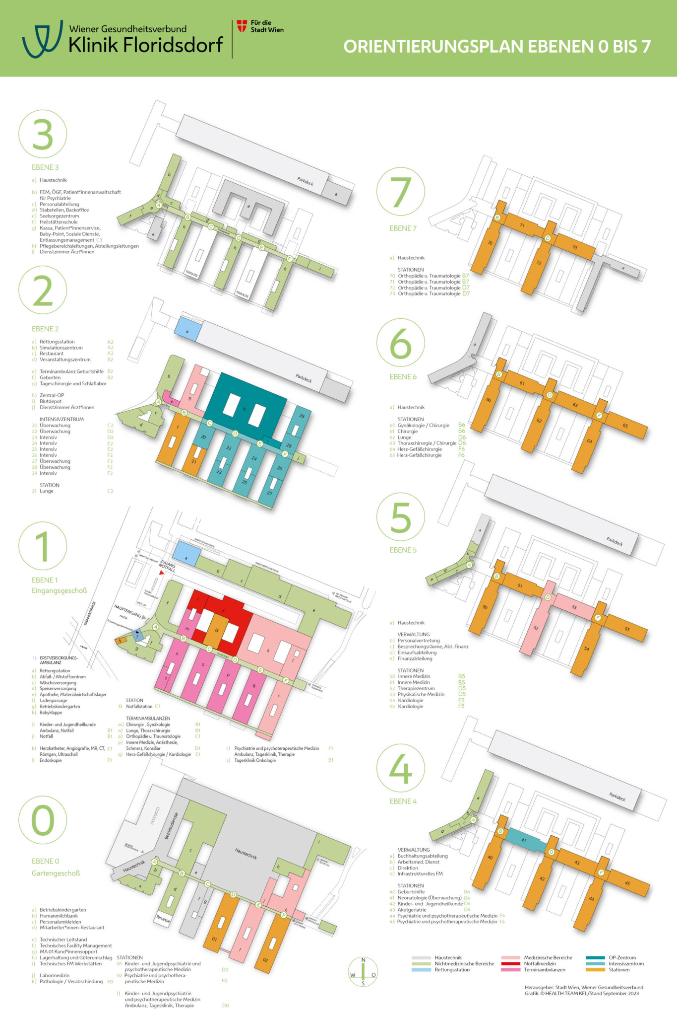 Lageplan Wiener Gesundheitsverbund Klinik Floridsdorf